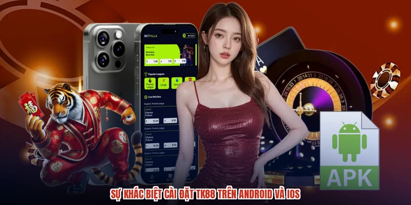 Sự khác biệt cài đặt TK88 trên android và ios